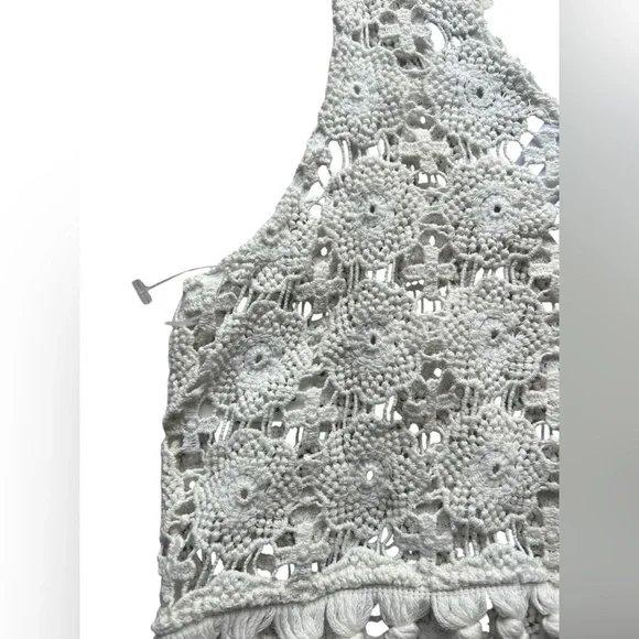 SHYANNE Crochet Fringe Cream Top - Picture 6 of 7